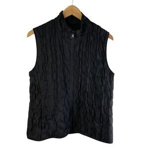 Mycra Pac One Women's Reversible Full Zip Vest Pockets Black Sz 0 Puffer USA